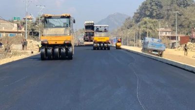 मुग्लिन–पोखरा सडक विस्तार : पोखरामा कालोपत्र सुरु