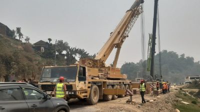 मुुग्लिन–पोखरा सडकका चार ठाउँमा ‘प्रिकाष्ट’ प्रविधि प्रयोग गरेर पुल बनाइँदै