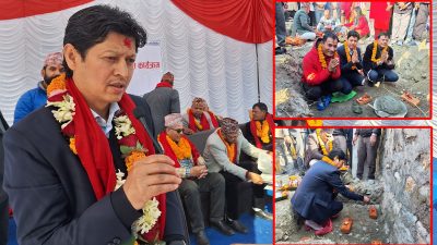भौतिक पूर्वाधार मन्त्री अमन मास्केले तारकेश्वरमा दुई पुलको शिलान्यास गरे (फोटो फिचरसहित)