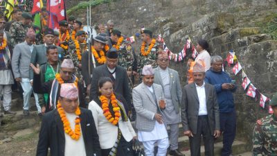 गोरखाबाट एकीकरण पदयात्रामा निस्कियो नेपाली सेनाको टोली
