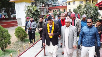 कांग्रेस सभापति देउवाद्वारा गलेश्वर मन्दिरको दर्शन