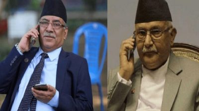 प्रचण्डलाई ओलीको फोन- के भयो कुराकानी ?