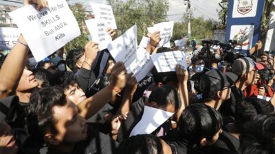 एन्फा मुख्यालयमा खेलाडीको प्रदर्शन