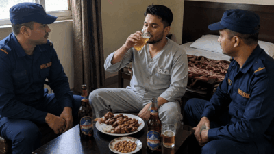 अस्पताल लैजाने भन्दै प्रहरीले कैदीलाई होटलमा लगेर मासु र बियर&hellip;