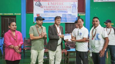 कोशी प्रदेशस्तरीय ब्याडमिन्टन अम्पायर क्षमता अभिवृद्धि तालिम सम्पन्न (फोटो सहित)