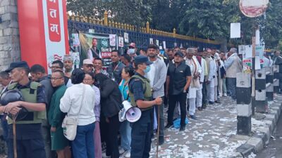 कांग्रेस महाधिवेशन : बिहानैदेखि मतदाता लाइनमा
